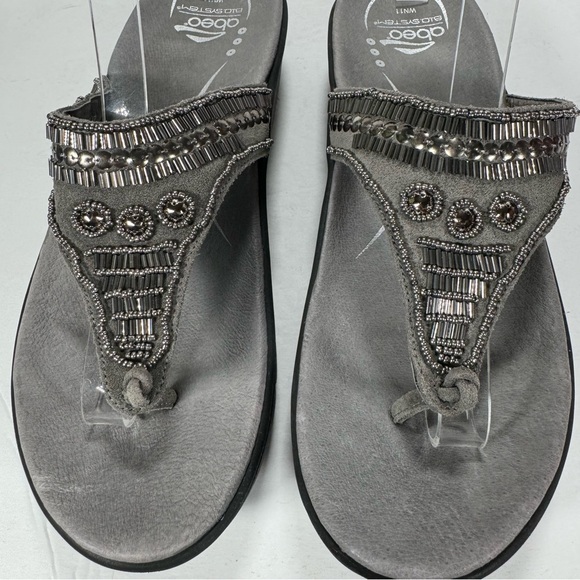 Abeo B.I.O. System Mystic Wedge Beaded Comfort Sandals Pewter Women’s Size 11 - Picture 3 of 11